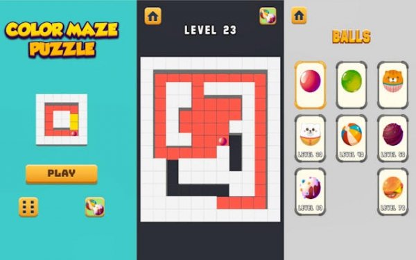 Color Maze Puzzle - Swipe Ball Challenge Online Game